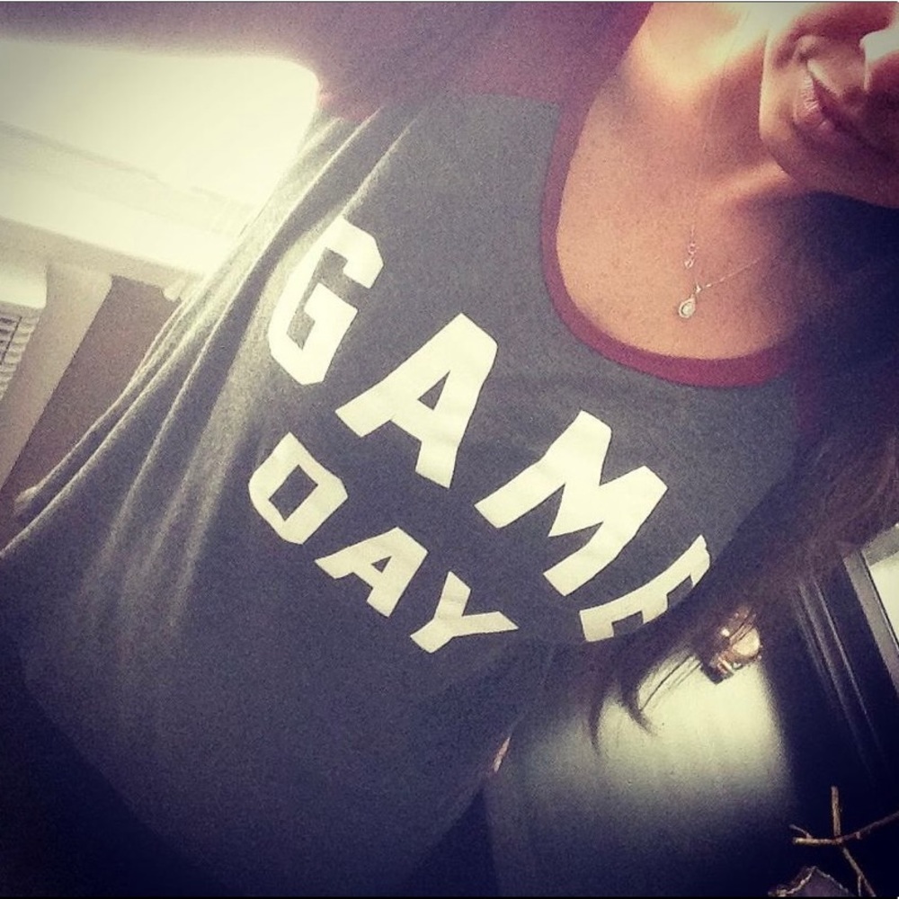 Lovely souls maroon/grey game day 3/4 slv baseball tee